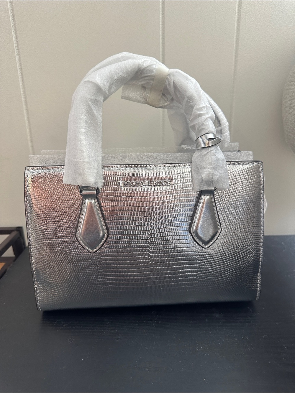Michael Kors Metallic Silver Sheila Satchel